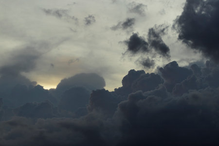 Dramatic Heavy Clouds Form a Captivating Skyの写真素材