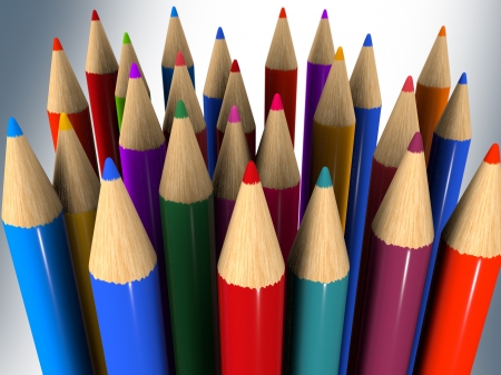 color pencil on backgroundの写真素材