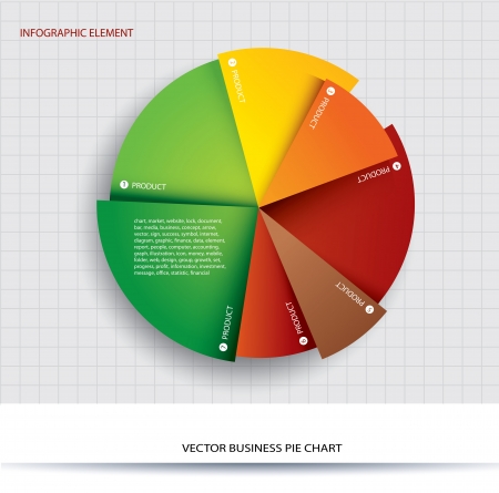 Business pie chart Paper Info graphics  For documents and reports  のイラスト素材