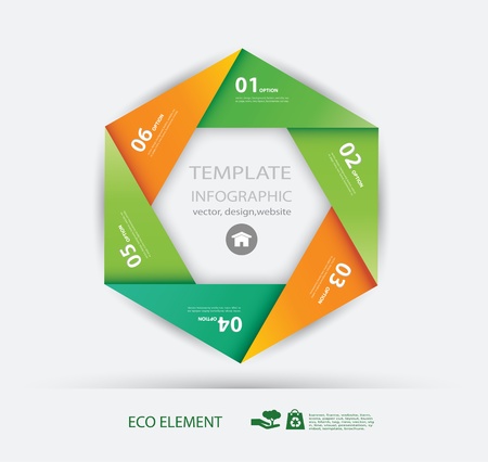 paper eco and numbers design template のイラスト素材