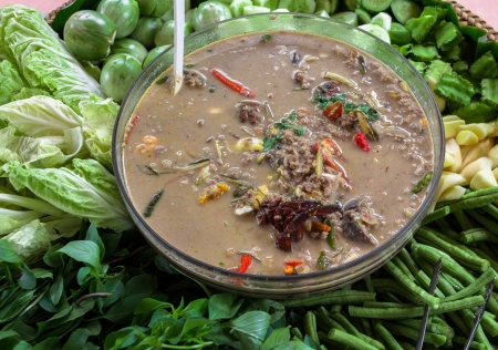 lon taojio,simmer ,coconut milk and fermented soya bean sauceの写真素材