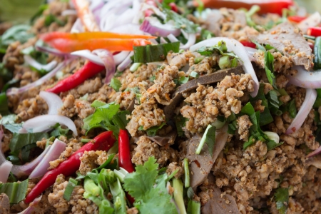 Spicy minced pork saladの写真素材