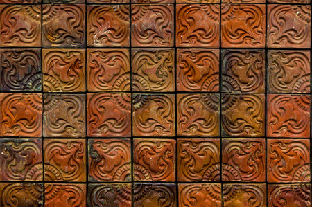 Elegant stone wall from small square partsの写真素材