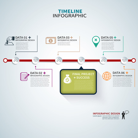 timeline template infographicのイラスト素材
