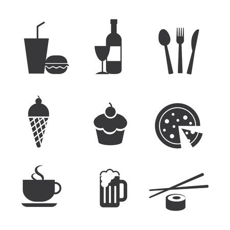 food and drink iconsのイラスト素材