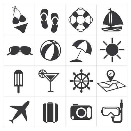 icons summer setのイラスト素材