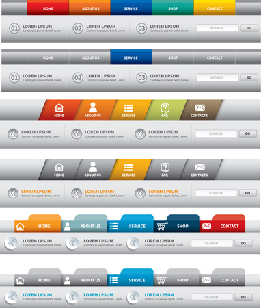 web site template  navigation element  navigation menu bar  のイラスト素材