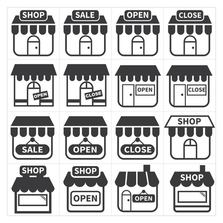 shop and store icon のイラスト素材