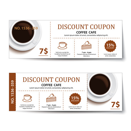 coffee coupon discount  template design.のイラスト素材