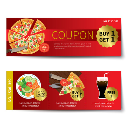 set of food coupon discount template designのイラスト素材