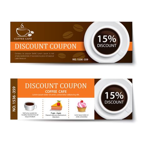 coffee coupon discount template designのイラスト素材