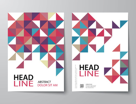 set of abstract business magazine cover , flyer, brochure flat design templateのイラスト素材