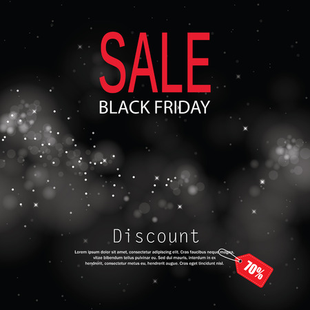 black friday sale with lights bokeh backgroundのイラスト素材