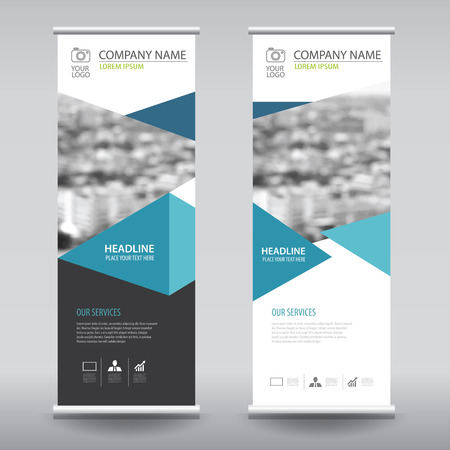 roll up business brochure flyer banner design vertical template vector, cover presentation abstract geometric background, modern publication x-banner and flag-bannerのイラスト素材