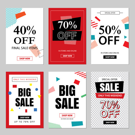 Set Of Sale Website Banner Templates Social Media Banners For