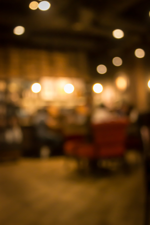 Cafe blur background with bokeh.Restaurant abstract blur.の写真素材