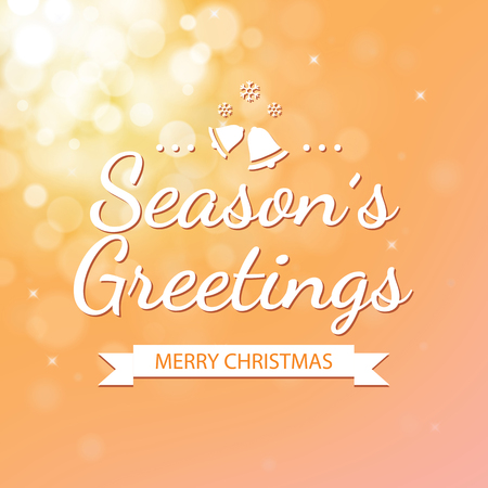 Season greetings with gold bokeh defocused background for christmasのイラスト素材