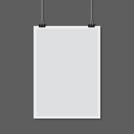 white paper hanging on background.のイラスト素材