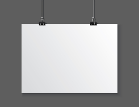 white paper hanging on background.のイラスト素材