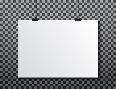 white paper hanging on transparency background.のイラスト素材