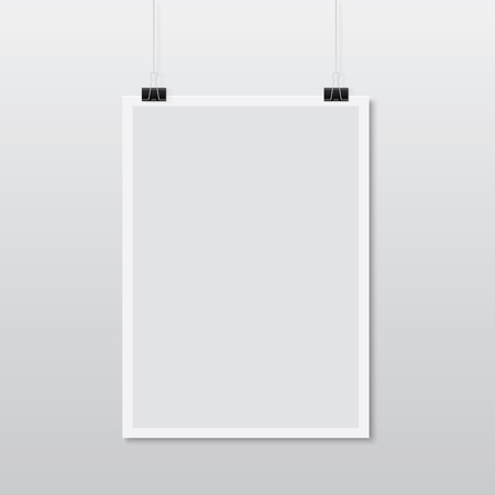 white paper hanging on background.のイラスト素材