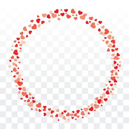 Valentines hearts wreath on transparent background with copy spaceのイラスト素材
