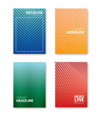 Minimal abstract covers gradients design with linear and shapes pattern. Can be use annual report, magazine and flyer layoutのイラスト素材