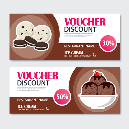 Discount voucher set of ice cream template design.のイラスト素材