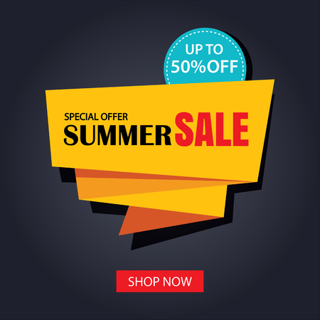 summer sale ribbon and sticker banner vintage style.のイラスト素材