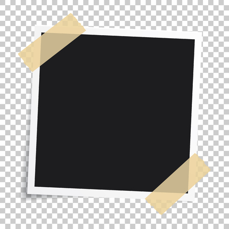 A Vector photo frame.Set of realistic paper instant photograph.Template design.のイラスト素材