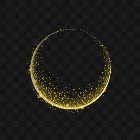 Gold glittering trail sparkling stardust abstract particles on background. Use for your product element.のイラスト素材