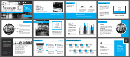 Blue and white element for slide infographic on background. Presentation template.のイラスト素材