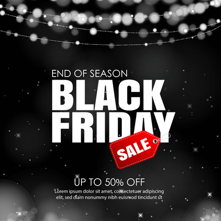 black friday sale with lights bokeh backgroundのイラスト素材