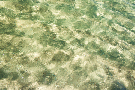 Clear blue transparent beach water backgroundの写真素材