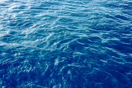 Blue sea wave close up, low angle view for summer background.の写真素材