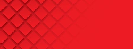 Red geometric square background in paper art style. Use for banner, website cover, print ads.