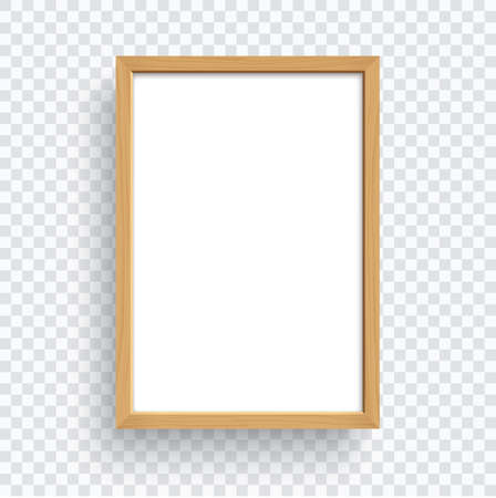 Rectangle wooden frame isolated on transparent background.のイラスト素材