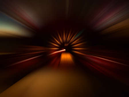 car speed motion on night roadの写真素材