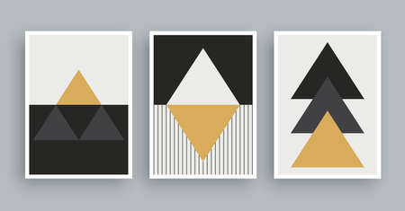 Abstract art painting with boho colors background. Minimalist modern painting geometric elements.のイラスト素材