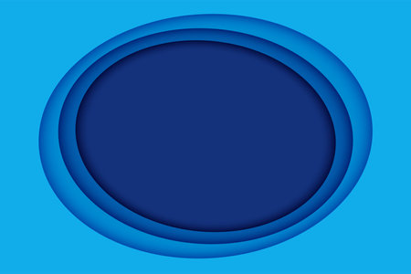 Blue paper layer abstract background. Paper cut layered circle with space for text.のイラスト素材
