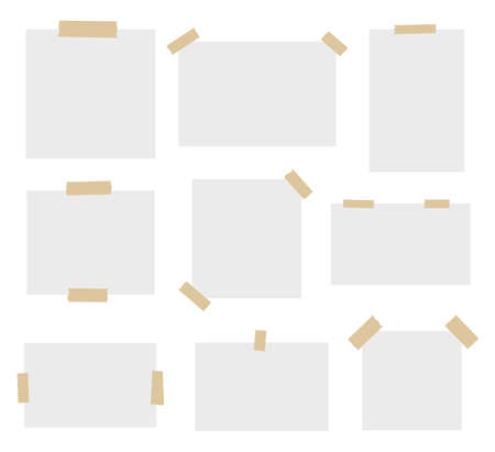 Photo frame with adhesive tape. Retro photo frame blank template for your photo.のイラスト素材