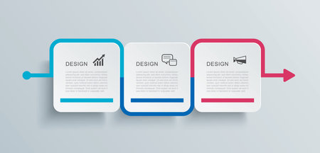 3 data infographics tab paper index template. Illustration abstract background.のイラスト素材