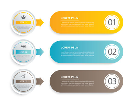 3 data infographics tab paper index template. Illustration business abstract background.のイラスト素材