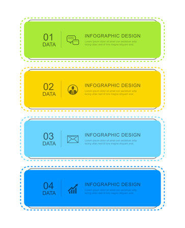 4 modern data infographics tab index template. Illustration abstract background.のイラスト素材