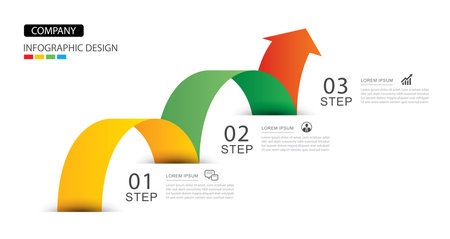 Infographics arrow symbol timeline business steps to success.のイラスト素材