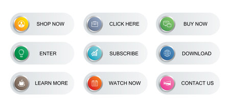 9 button data infographics rectangle layout paper template. Illustration business abstract background.のイラスト素材