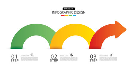 Infographics arrow symbol timeline business steps to success.のイラスト素材