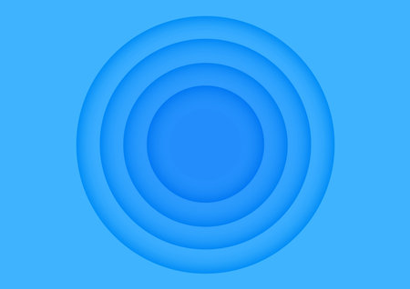 Paper layer circle blue abstract background. Round shape use for banner, cover, poster, wallpaper, design with space for text.のイラスト素材