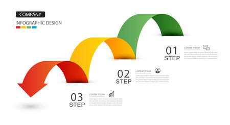 Infographics arrow symbol timeline business steps to success.のイラスト素材