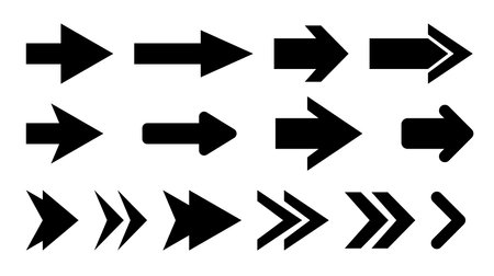 Arrow icon set.  Arrows different direction symbols flat design.のイラスト素材